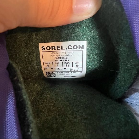 Sorel Little Girls Toddler Flurry Snow Winter Boots Purple Waterproof Size 5 - Picture 8 of 8
